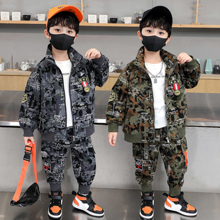 男童春装吃鸡迷彩套装2025新款儿童特种兵迷彩服休闲两件套帅气潮