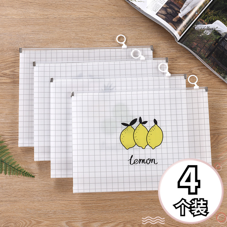 a4透明文件袋拉边塑料卡通文具