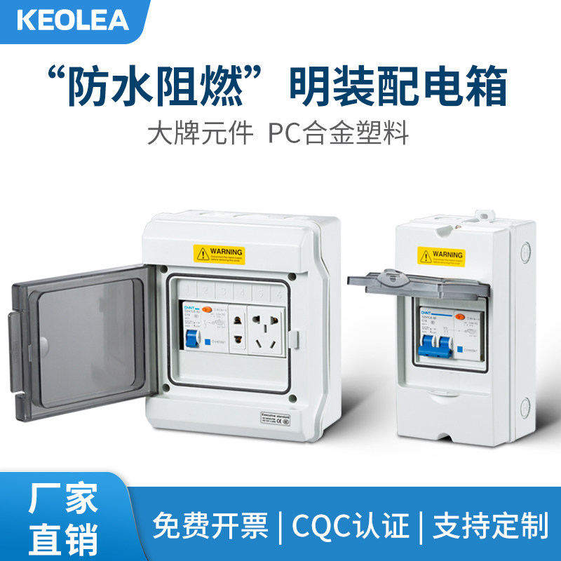 防水小配电箱室外开关盒漏保盖板配电箱明装家用 空开户外电箱盒
