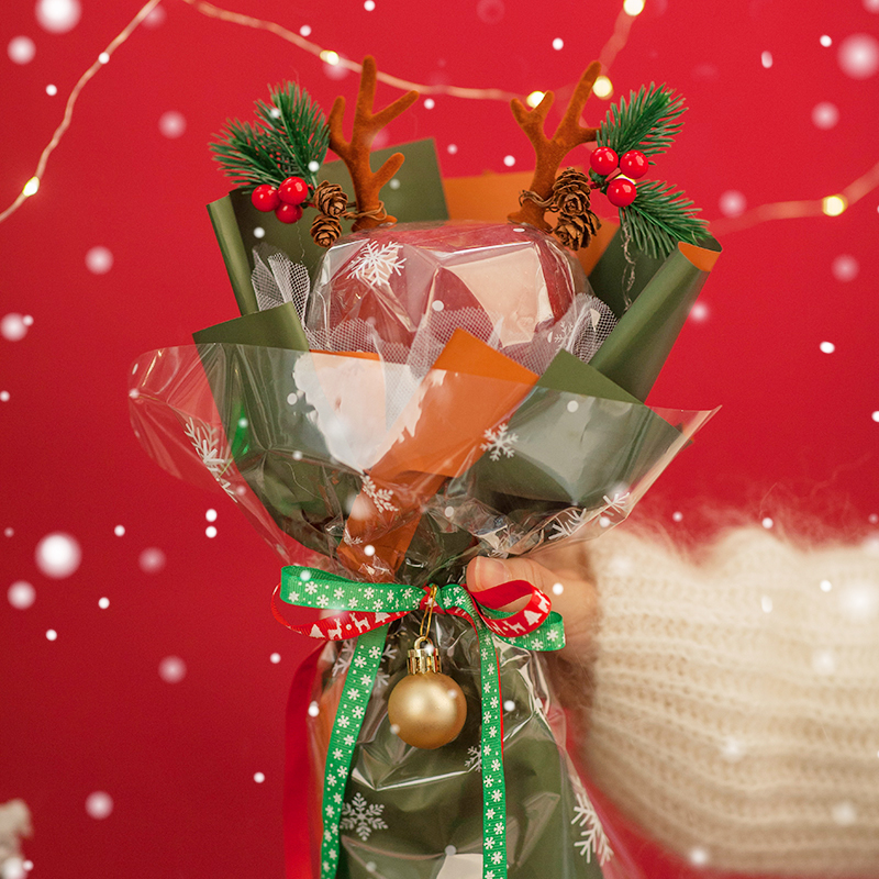 圣诞节礼物平安夜苹果袋包装纸