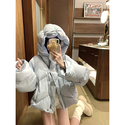 NAYA CHAN雪地泡芙 90白鸭绒连帽羽绒服女宽松百搭外套250g充绒量