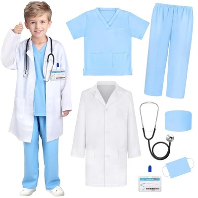 Halloween Cosplay Doctor Nurse Work Uniform with Medical Kit