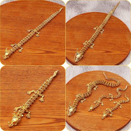 3D Metal Dragon Figurines Multi-joint Movable Home Desk Deco