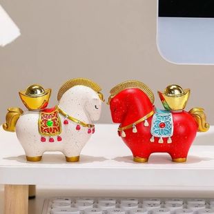 2026 Chinese New Year Resin Horse Figurine Chinese Style Rot