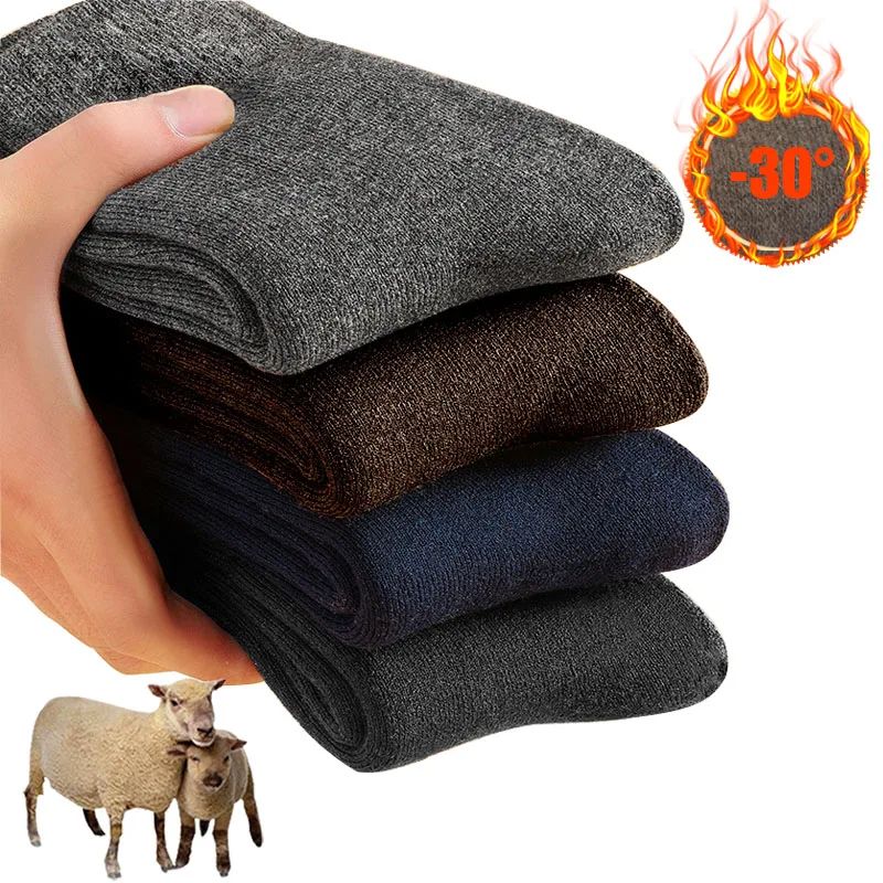 2025 New Winter Super Thicker Warm Socks Wool Male Men Women