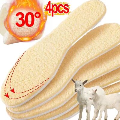 Natural Insoles Men Women Winter Keep Warm Insole Soft Thick