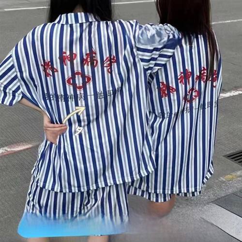 Short Sleeve Shirt Halloween Home Clothes Set Couple's Funny