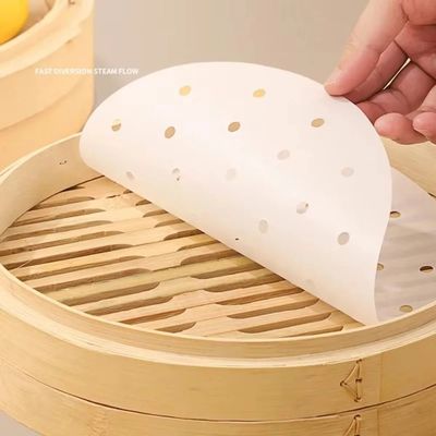 50Pcs 4/6/8/10in Bamboo Steamer Papers Restaurant Eco-friend