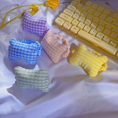 4Pcs/Set Ergonomic Mouse Wrist Rest Pad Cute Plaid Keyboard