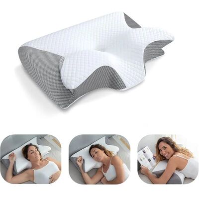 1pc Memory Foam Cervical Pillow, 2 in 1 Ergonomic Contour Or