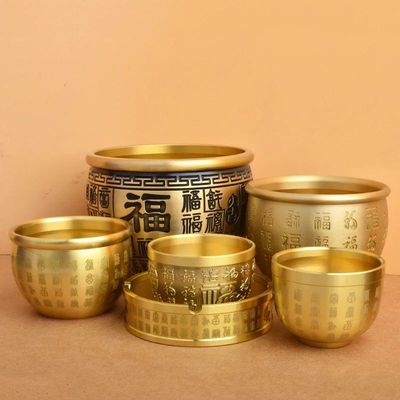 Pure Brass Rice Cylinder Ornaments Baifu Attracts Wealth and