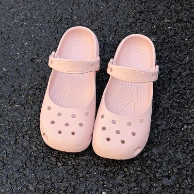 Summer New Women's Cute Ballet Hole Shoes Retro EVA Outer We