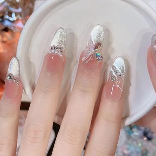 【比翼双飞】手工穿戴贴片猫眼气质光疗美甲显白穿戴甲百搭款爆闪