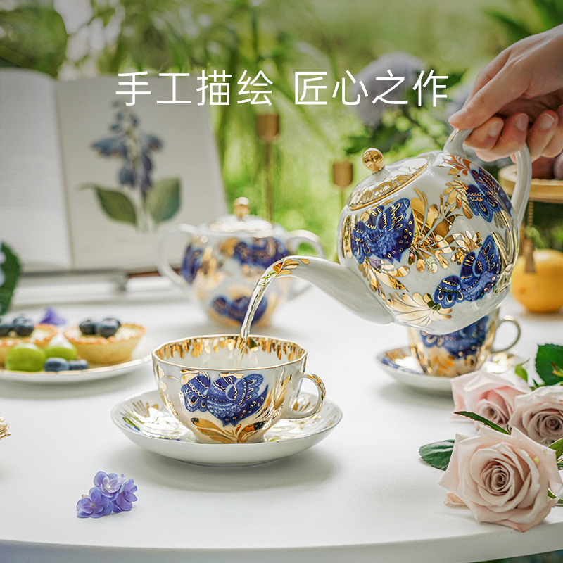 LOMONOSOV俄皇瓷器金色花园对杯