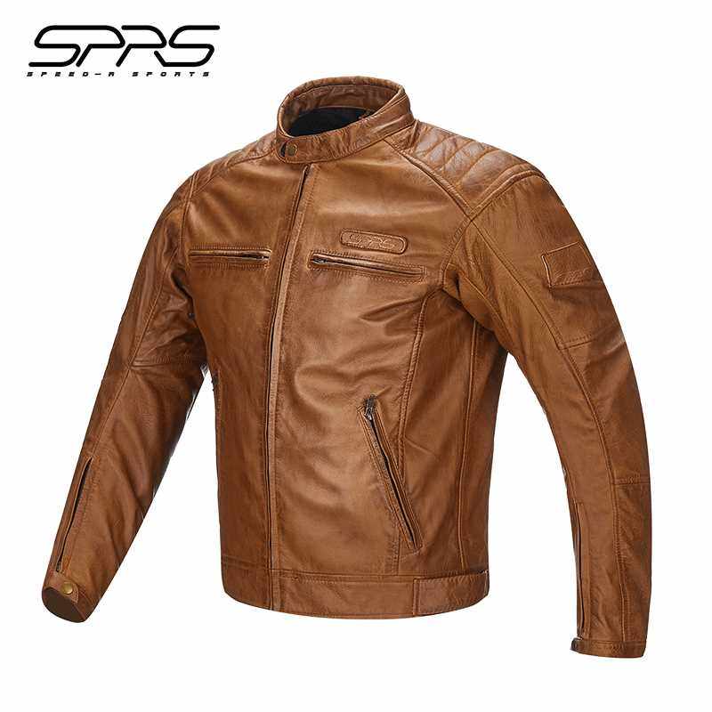 正品SPRS骑行服男摩托车衣皮夹克秋春哈雷复古机车服赛车皮衣骑士