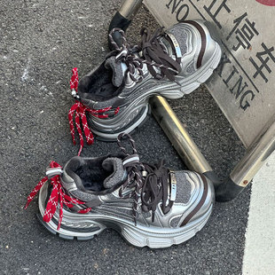 ins走秀款 个性 厚底休闲老爹鞋 运动鞋 Musebird 加绒潮鞋 妙思鸟时尚