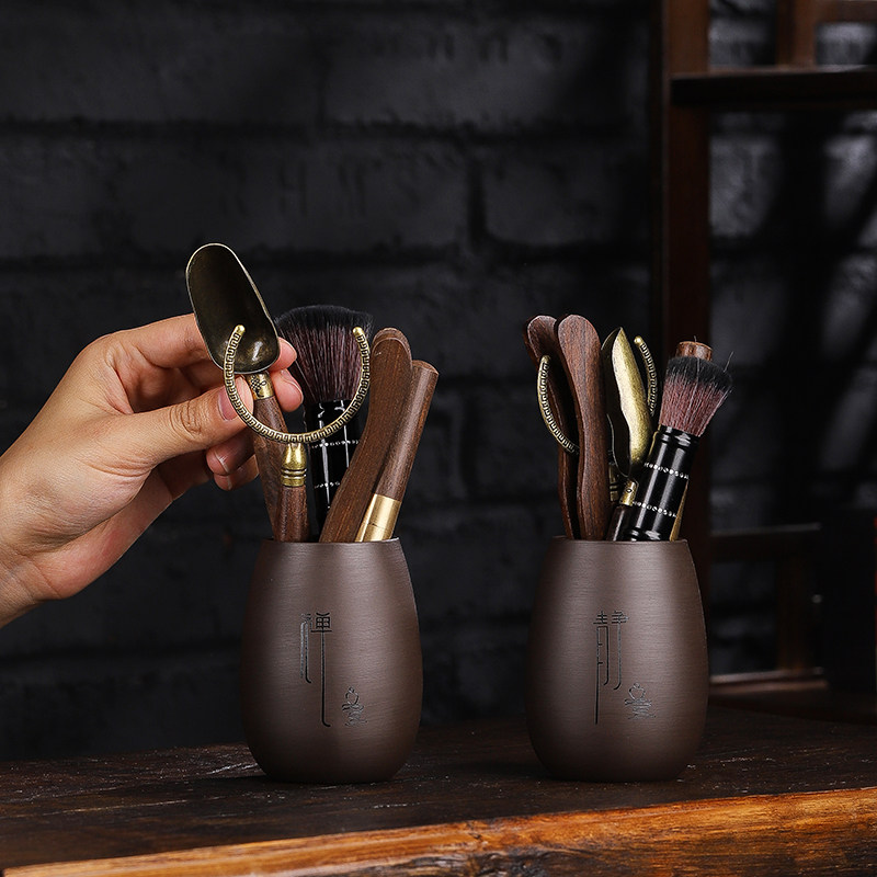 紫砂收纳茶筒桶黑檀实木茶道六君子套装家用配件夹子茶勺茶宠大全,餐饮具,茶道/零配,淘宝优惠券,粉丝福利购,淘宝优惠卷