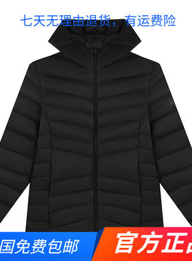 361运动羽绒服女2024冬季新款轻薄连帽开襟羽绒外套休闲保暖上衣