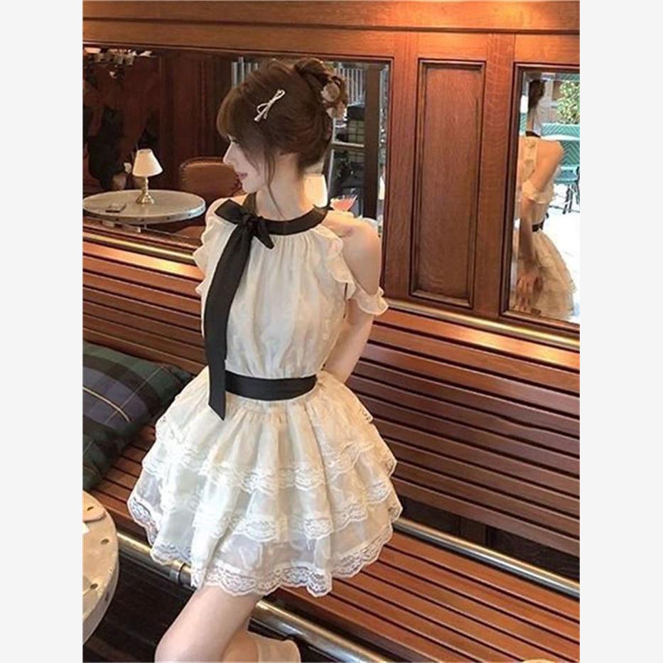 天鹅之梦12m大裙摆复古盛宴连衣裙甜美系带蕾丝娃娃裙