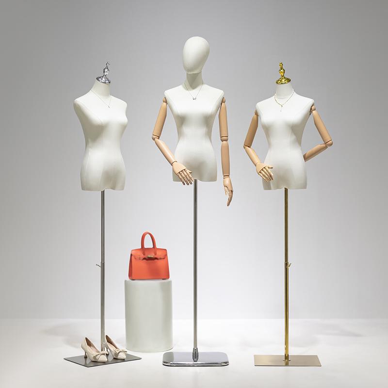 服装店模特道具女半全身女装橱窗人台衣服架子婚纱人偶模特展示架