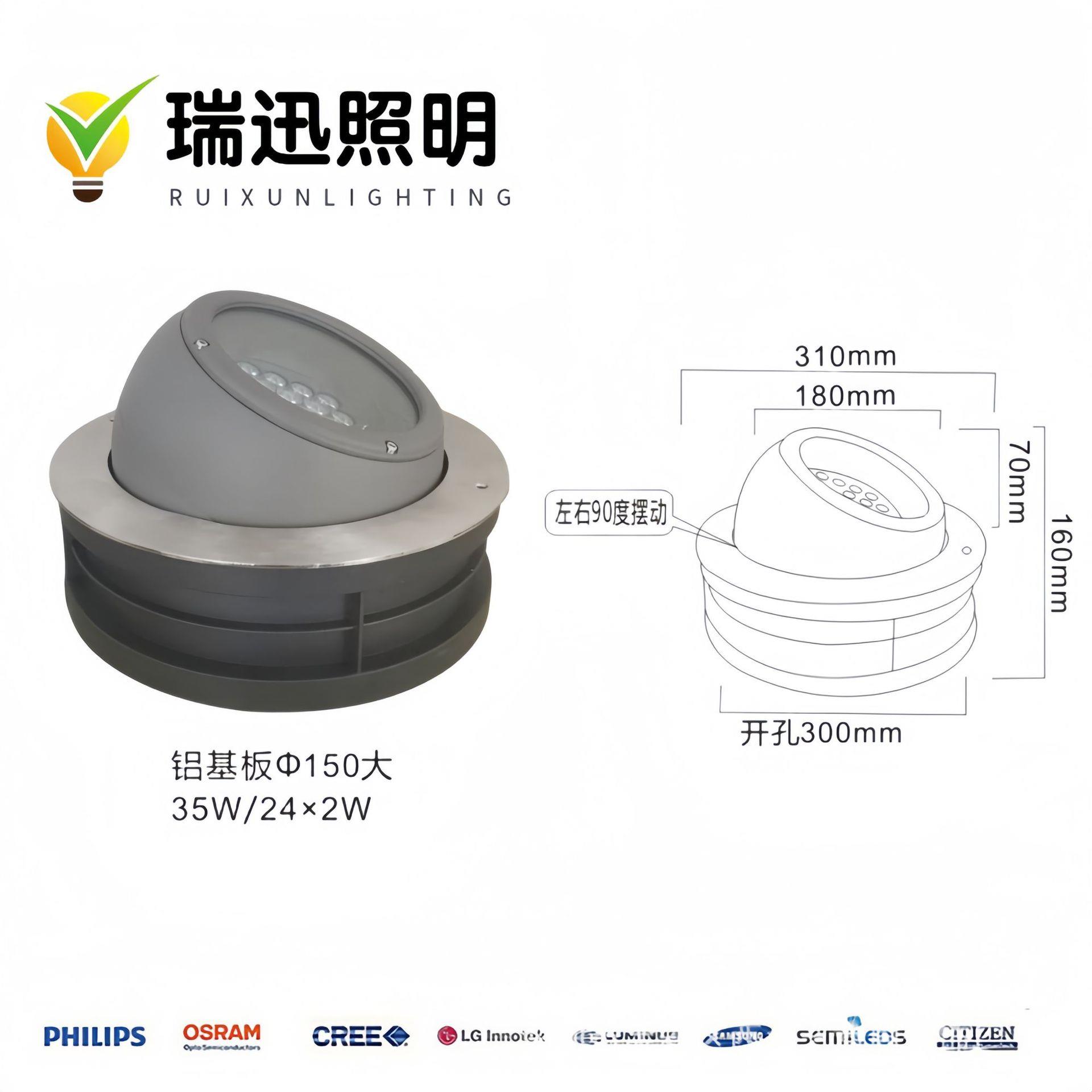 私模埋地灯，偏光外调摆动，公园照树亮化工程灯具，牛眼款埋地灯
