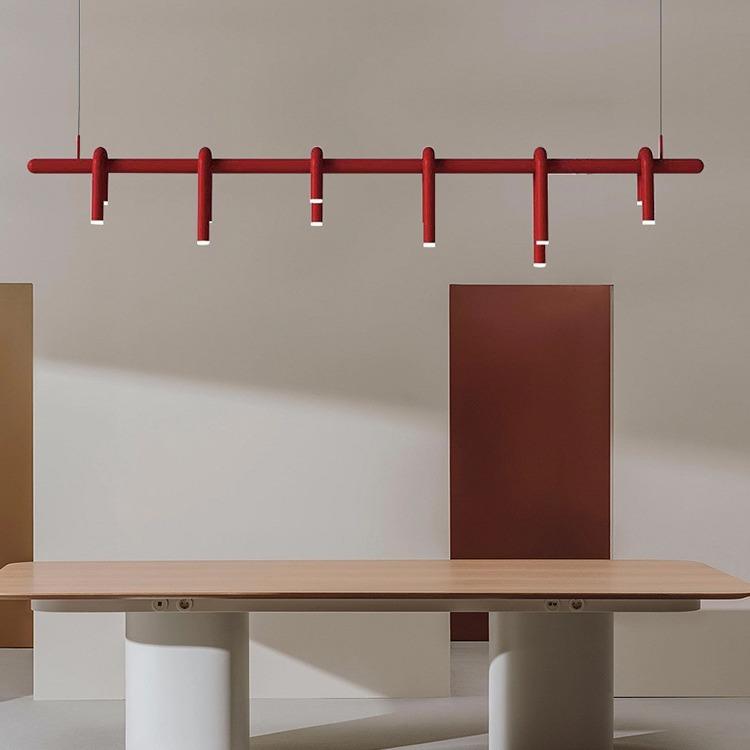 U型吊灯 现代北欧客厅长条餐厅吧台卧室样板房铁艺灯具