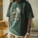 夏季 马登工装 印花螺纹领口绿色短袖 男士 美式 复古立体刺绣T恤数码