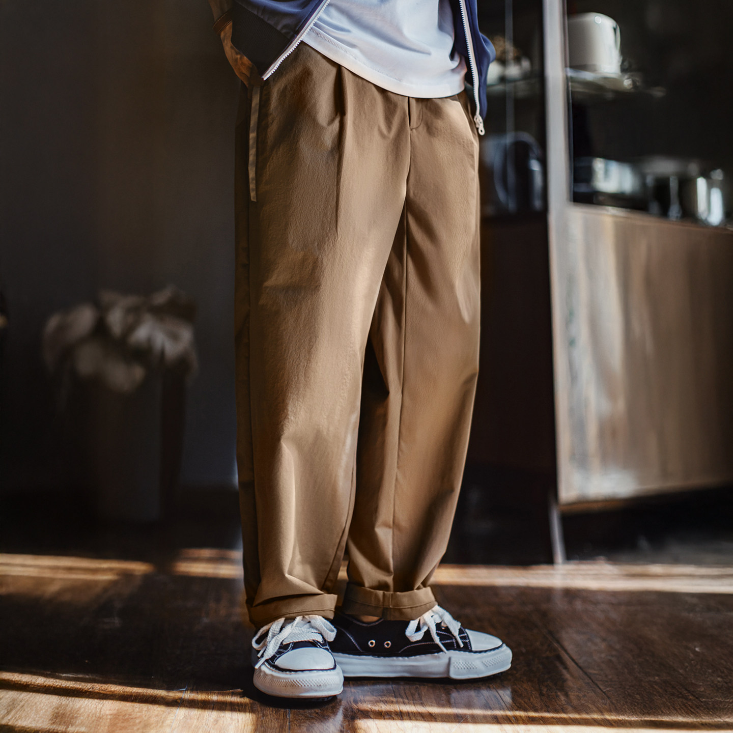 马登工装美式复古四面弹休闲裤卡其色通勤抗皱锥型薄款长裤子男秋,男装,休闲裤,淘宝优惠券,粉丝福利购,淘宝优惠卷