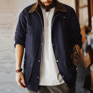 夹克防水蓝色vintage风衣外套男秋 复古Safari游猎装 马登工装 美式