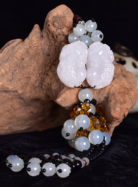 GS069新款仿玉石双貔貅汽车用品挂件车挂饰工艺礼品厂家