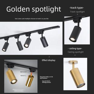 纳 店客厅超亮背景墙斯堪 金色轨道灯表面安装 聚光灯Led商业服装
