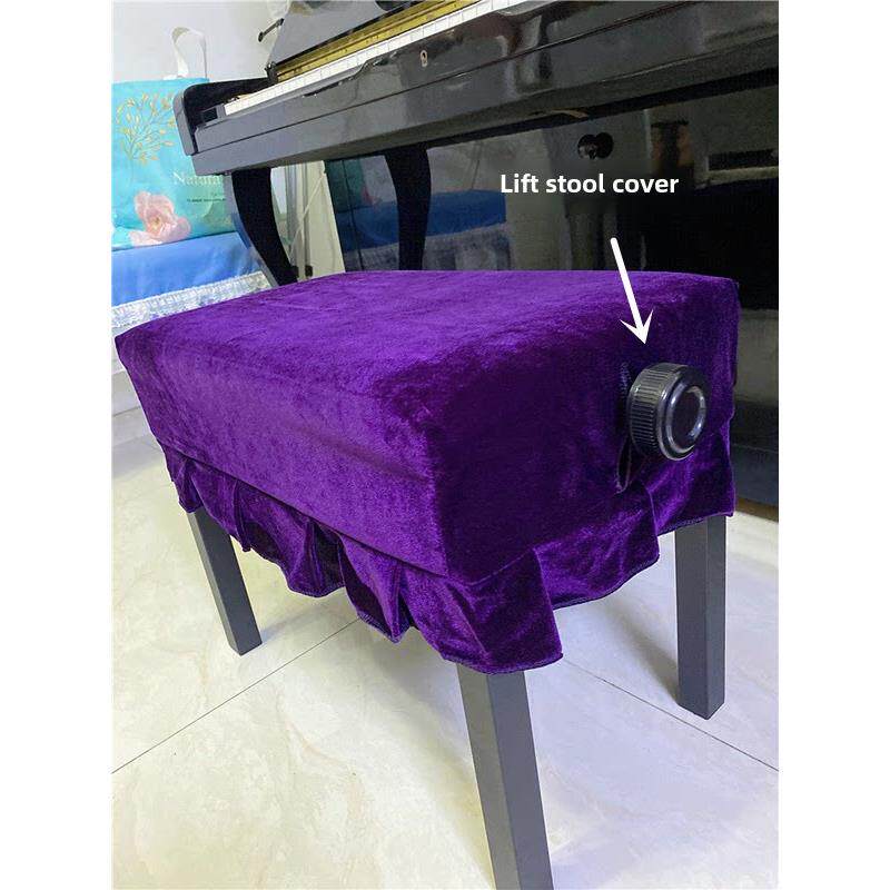 金色天鹅绒钢琴凳套双防尘钢琴凳套黑色单可调钢琴凳套钢琴凳套