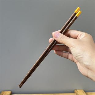 餐具 高端 家用鸡翅木筷子无漆高档实木防滑木质十双木快子套装