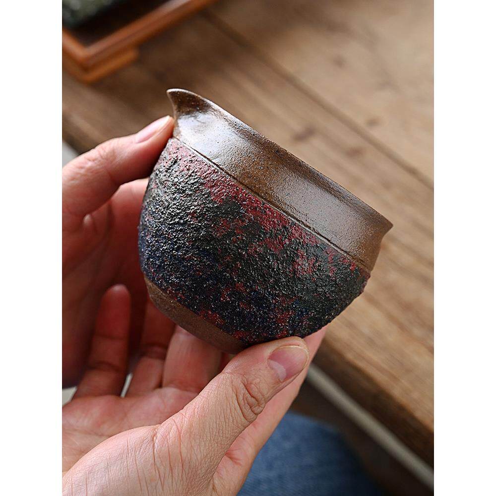 林思怀岩矿公道杯纯手工分茶器茶道功夫茶具粗陶匀茶公杯陶瓷茶海