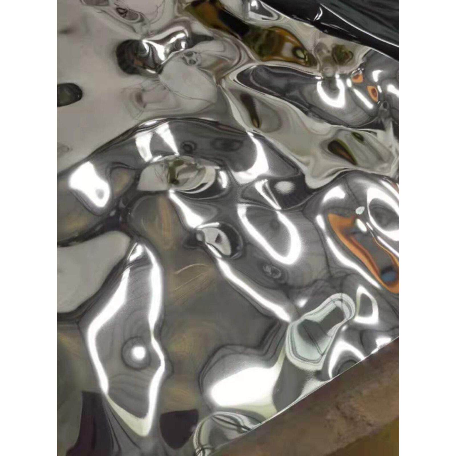 镜面水波纹不锈钢板天花吊顶装饰压花板可做婚礼拍摄道具背景用