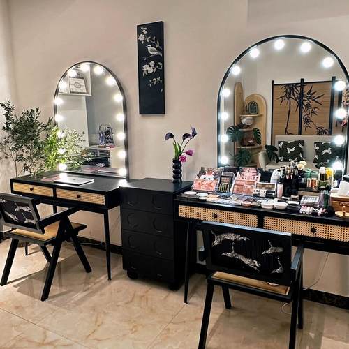 照相馆专业带灯化妆台新中式婚纱店美容院工作室化妆师专用化妆台