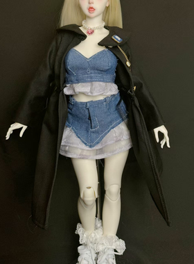 BJD 3分 4分 6分 娃用配饰服饰黑色大衣 风衣 现货