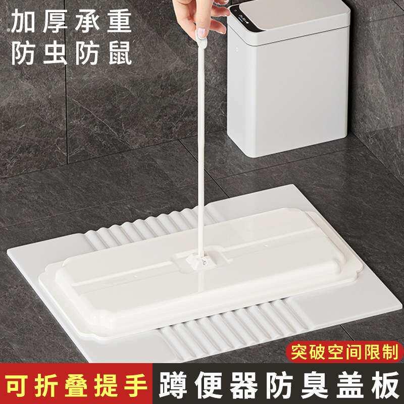 蹲便器盖板通用厕所卫生间便池防臭器防鼠防虫旱厕蹲便挡板盖子