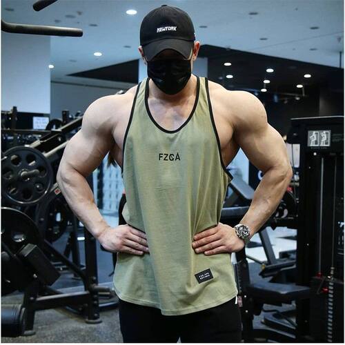 新款健身背心男训练篮球服工字型棉T恤肌肉跑步运动上衣