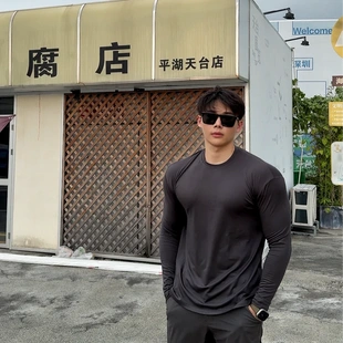 速干运动高弹抗皱零度科技透气训练健身男士 休闲长袖