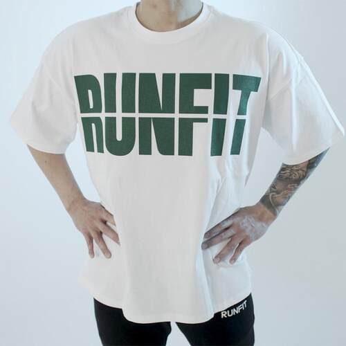 运动短袖男健身房器械跑步训练宽松五分袖休闲潮流印花圆领T恤衫