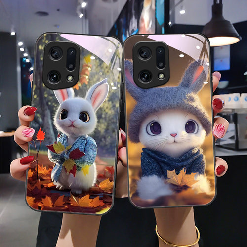 适用于oppofindx5手机壳findx5pro新款保护套PFEM10男PFFM10简约oppo findx3卡通兔find3x潮流PEDM00全包find