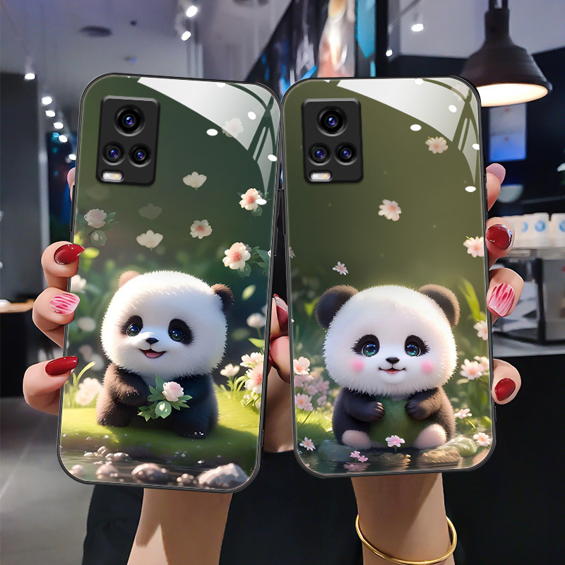 适用于vivov21手机壳v20se/v21/v20/v20pro/v21e新款玻璃壳4g卡通5g全包vovi时尚女viviv20高级viv0v20创意潮