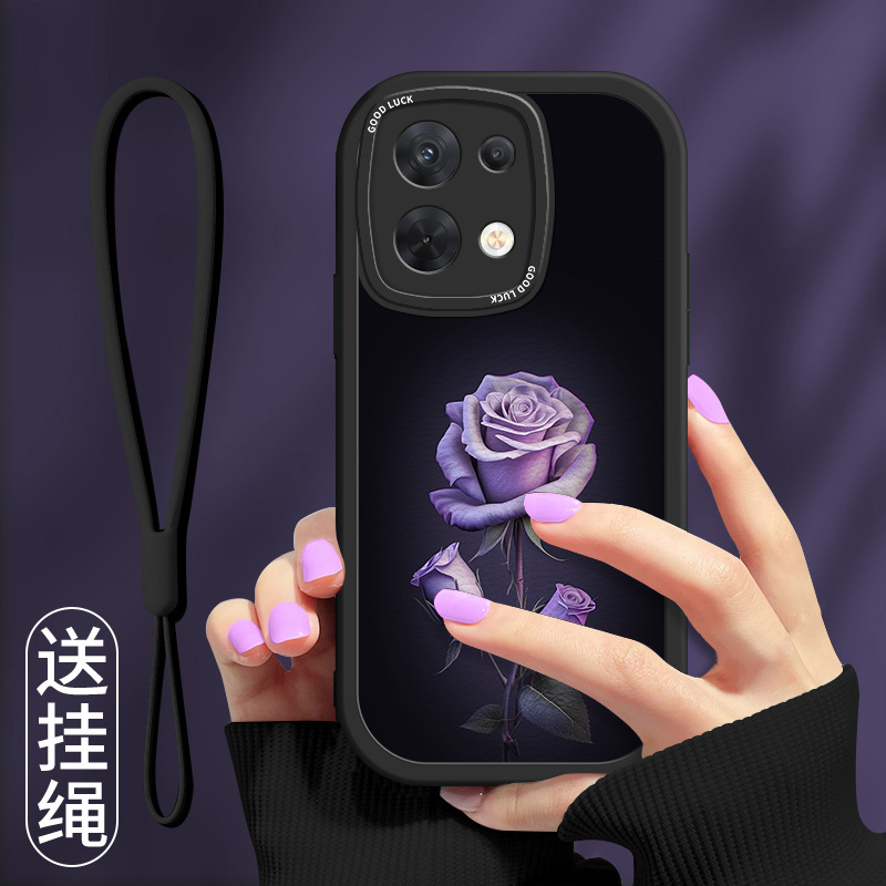 时尚女款玫瑰花朵硅胶小羊皮手机壳