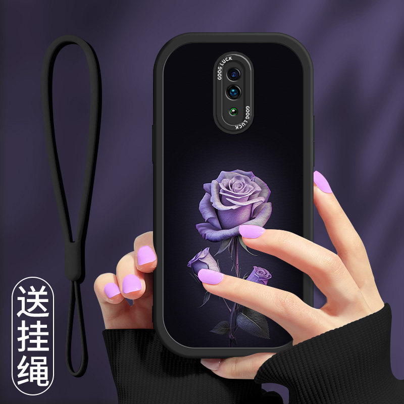 时尚女款玫瑰花朵硅胶小羊皮手机壳