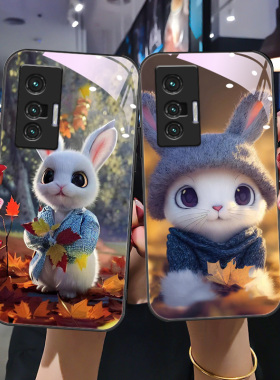 适用于vivox70pro 手机壳新款V2132A男女vivox7o玻璃V2134A全包x70proplus卡通兔V2145A潮流x70p0r+简约潮流