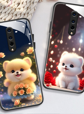 适用于一加8手机壳KB2000新款钢化玻璃壳1+8Pro时尚潮流女款oneplus卡通狗狗1+8t创意超薄IN2010可爱IN2020潮