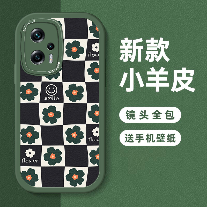 适用于红米note11t pro手机壳 redmenote11t/11tpro+/11epro新款液态硅胶软壳2201116SC高级女款Note11e格纹