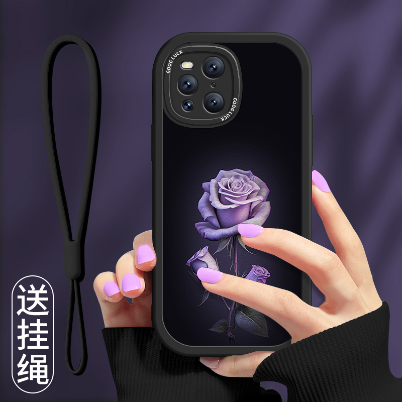 时尚女款玫瑰花朵硅胶小羊皮手机壳