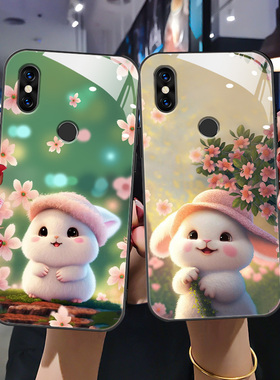 适用于小米mix4手机壳mix2s新款保护套mix3钢化玻璃2106118C可爱2s潮mimix超薄M1810E5A软边M1803D5XE卡通兔